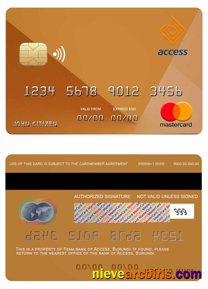 Burundi Access  bank mastercard